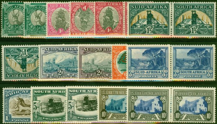 Old Postage Stamp South Africa 1933-48 Extended Set of 16 SG54aw-64ca Fine & Fresh LMM CV £650