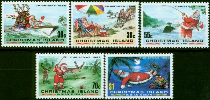 Old Postage Stamp Christmas Island 1986 Christmas Set of 5 SG222-226 V.F MNH