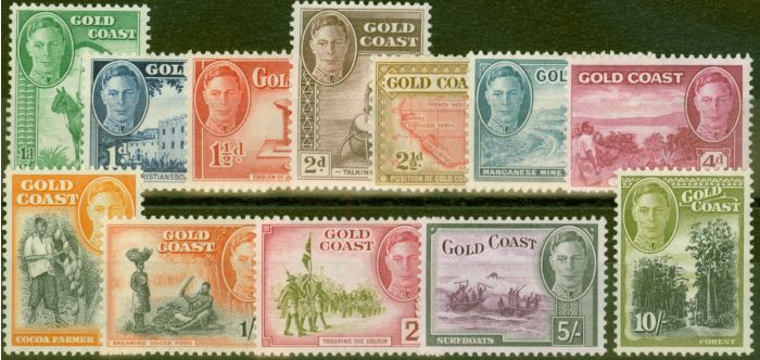 Valuable Postage Stamp from Gold Coast 1948 set of 12 SG135-146 V.F MNH