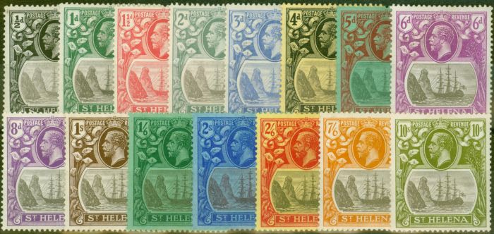 Rare Postage Stamp from St Helena 1922-27 set of 15 SG97-112 Fine Mtd Mint