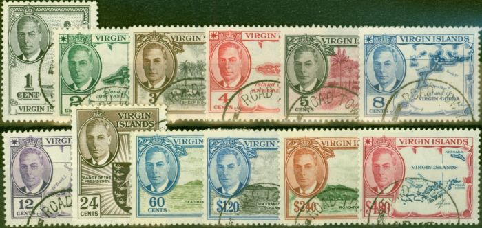 Rare Postage Stamp from Virgin Islands 1952 Set of 12 SG136-147 Very Fine Used
