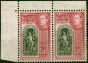 Collectible Postage Stamp from Ceylon 1938 2R Black & Carmine SG396b Very Fine MNH Corner Pair
