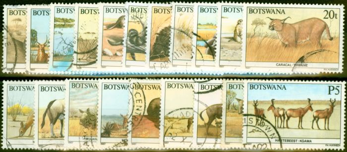Collectible Postage Stamp from Botswana 1987 Animals Set of 20 SG619-638 Good Used