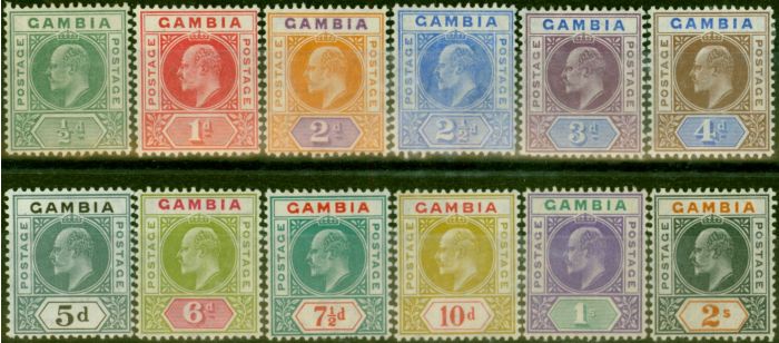 Collectible Postage Stamp Gambia 1904-06 Set of 12 SG57-68 Fine & Fresh LMM