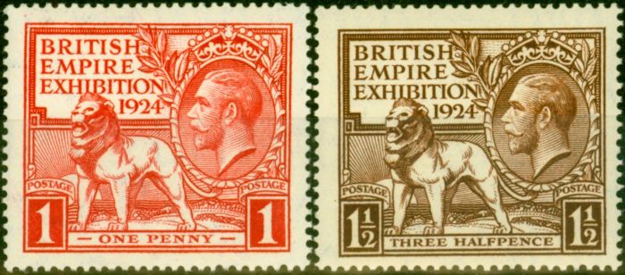 Old Postage Stamp from GB 1924 Empire Set of 2 SG430-431 Fine MNH