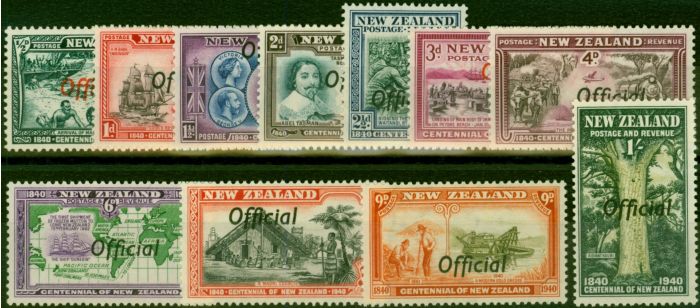 Valuable Postage Stamp New Zealand 1940 Set of 11 SG0141-0151 Fine LMM
