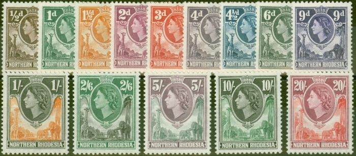 Collectible Postage Stamp from Northern Rhodesia 1953 set of 14 SG61-74 V.F MNH