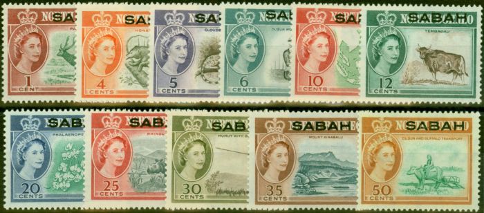 Valuable Postage Stamp Sabah 1964 Set of 11 to 50c SG408-418 Fine MNH