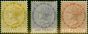 Old Postage Stamp from Dominica 1883-86 Set of 3 SG13-15 Fine Mtd Mint