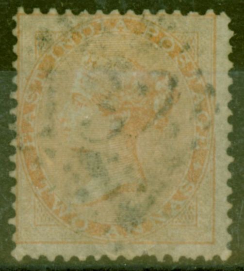 Rare Postage Stamp from India 1859 2a Yellow-Buff SG42 Ave Used