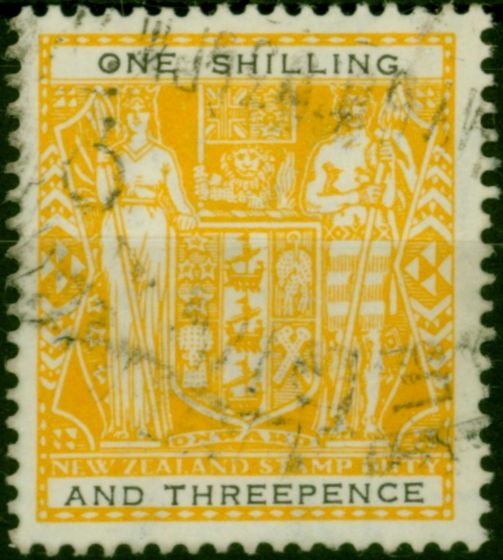 New Zealand 1955 1s3d Yellow & Black SGF192aw 'Wmk Upright' Fine Used (3) . Queen Elizabeth II (1952-2022) Used Stamps