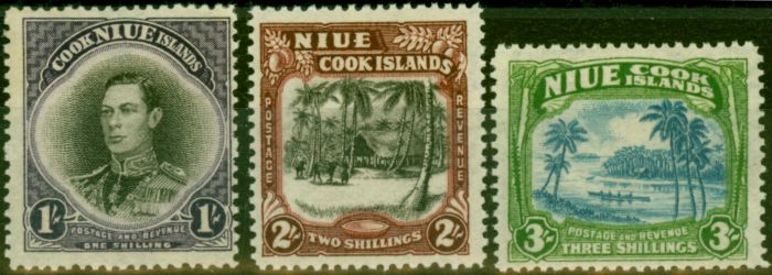 Valuable Postage Stamp Niue 1938 Set of 3 SG75-77 Fine MM