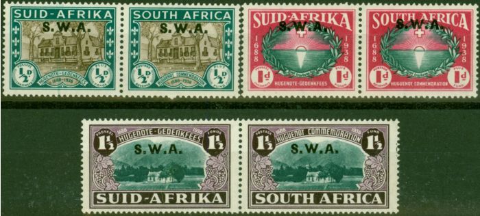 Old Postage Stamp from South West Africa 1939 Set of 3 SG111-113 Fine Very Lightly Mtd Mint