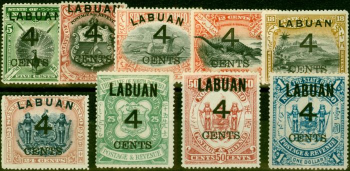 Valuable Postage Stamp from Labuan 1899 Set of 9 SG102-110 Fine & Fresh Lightly Mtd Mint