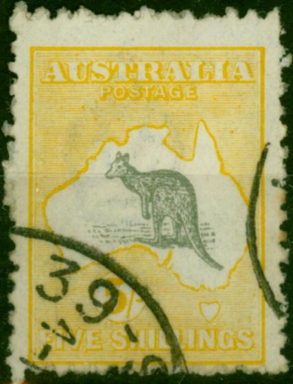 Australia 1918 5s Grey & Pale Yellow SG42c Fine Used  King George V (1910-1936) Old Stamps
