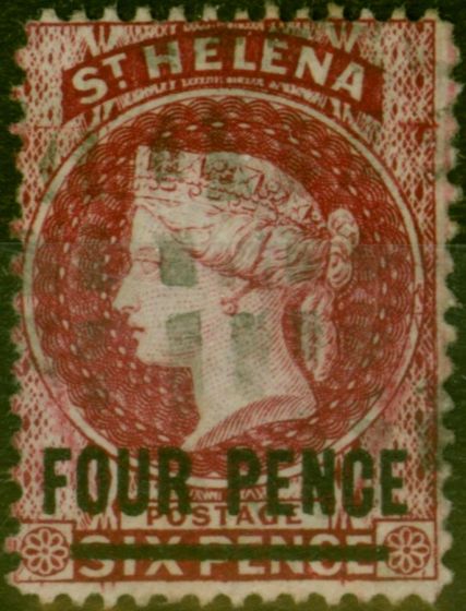 Valuable Postage Stamp St Helena 1876 4d Carmine SG24y Wmk Inverted & Reversed Fine Used