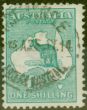 Old Postage Stamp from Australia 1913 1s Blue-Green SG11a Fine Used