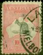 Old Postage Stamp from Australia 1932 10s Grey & Pink SG136 Poor Used
