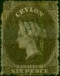 Ceylon 1861 6d Deep Brown SG31 Good Used  Queen Victoria (1840-1901) Rare Stamps