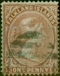 Rare Postage Stamp from Falkland Islands 1878 1d Claret SG1 V.F.U