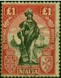 Malta 1925 £1 Black & Bright Carmine SG140 Fine Used . King George V (1910-1936) Used Stamps