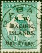 Rare Postage Stamp from New Guinea 1918 1d on 1s Green SG101 Fine Used