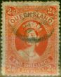 Collectible Postage Stamp Queensland 1882 2s6d Vermilion SG153 Good Used