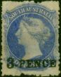 South Australia 1879 3d on 4d Ultramarine SG112 Good MM  Queen Victoria (1840-1901) Old Stamps
