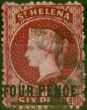 Rare Postage Stamp St Helena 1868 4d Carmine SG14 Type B Fine MM