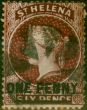 Collectible Postage Stamp St Helena 1880 1d Lake SG27 Type B Fine Used