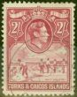 Old Postage Stamp from Turks & Caicos Is 1944 2s Brt Rose-Carmine SG203a Fine Used