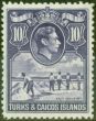 Collectible Postage Stamp from Turks & Caicos  Islands 1938 10s Brt Violet SG205 V.F MNH