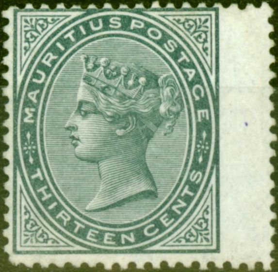 Rare Postage Stamp from Mauritius 1880 13c Slate SG95 Very Fine & Fresh Unused