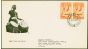Old Postage Stamp Bechuanaland 1958 4d Red-Orange Pair SG146b V.F.U on 1st Day Cover to U.S.A