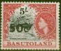 Collectible Postage Stamp from Basutoland 1961 50c on 5s Black & Carmine-Red SG67 Type I Very Fine MNH