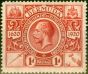 Rare Postage Stamp from Bermuda 1921 1d Deep Carmine SG76 Fine Mtd Mint