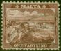 Collectible Postage Stamp Malta 1889 1/4d Brown SG31x Wmk Sideways Reversed Fine Used