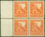 Valuable Postage Stamp from New Zealand 1941 2d Orange SG580c P.14 V.F MNH Block of 4