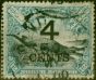 Collectible Postage Stamp North Borneo 1899 4c on 12c Black & Dull Blue SG115c P.14 Good Used