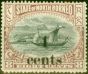 Old Postage Stamp from North Borneo 1904 4c on 8c Black & Brown Purple SG148 Fine Mtd Mint