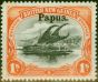 Rare Postage Stamp from Papua New Guinea 1906 1s Black & Orange SG19 V.F Lightly Mtd Mint