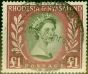Collectible Postage Stamp from Rhodesia & Nyasaland 1954 £1 Olive-Green & Lake SG15 Fine Used