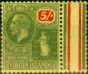 Old Postage Stamp from Virgin Islands 1923 5s Green & Red-Yellow SG101 V.F Lightly Mtd Mint