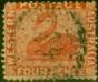 Valuable Postage Stamp from Western Australia 1861 4d Vermilion SG40 Good Used