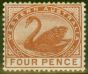 Valuable Postage Stamp from Western Australia 1890 4d Chestnut SG98 Fine Mtd Mint
