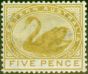 Rare Postage Stamp from Western Australia 1892 5d Bistre SG99 Fine MNH