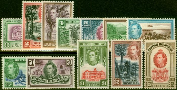 Valuable Postage Stamp from British Honduras 1938 Set of 12 SG150-161 Fine Mtd Mint