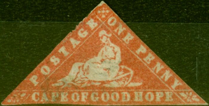 Rare Postage Stamp from C.O.G.H 1861 1d Vermilion Woodblock SG13 Unused Presentable Example CV £17,000