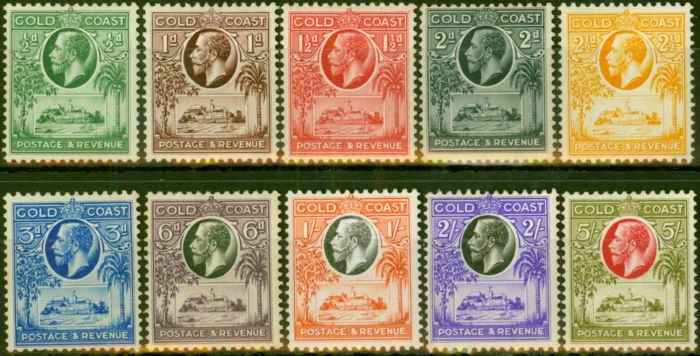 Rare Postage Stamp Gold Coast 1928 Set of 10 SG103-112 Fine MM