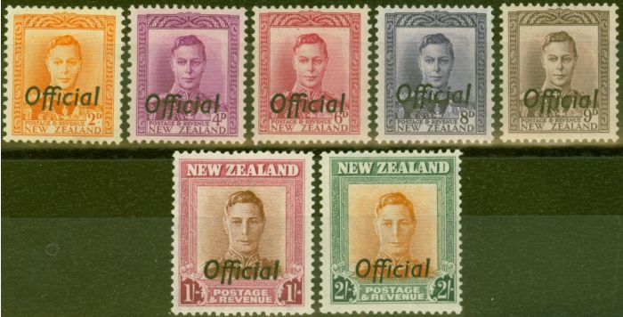 Old Postage Stamp from New Zealand 1947 set of 7 SG0152-0158 Fine Mtd Mint